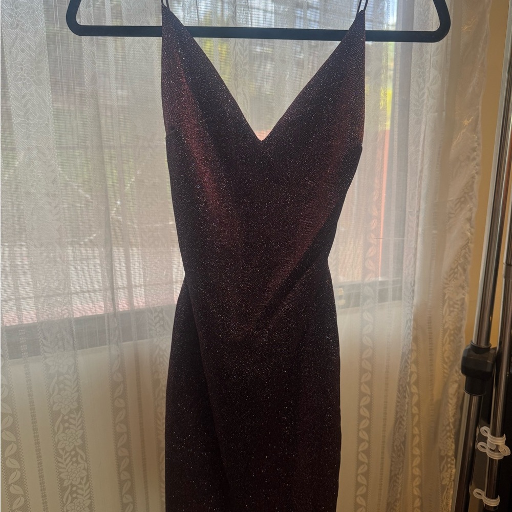 Windsor Purple Glitter Backless Dress